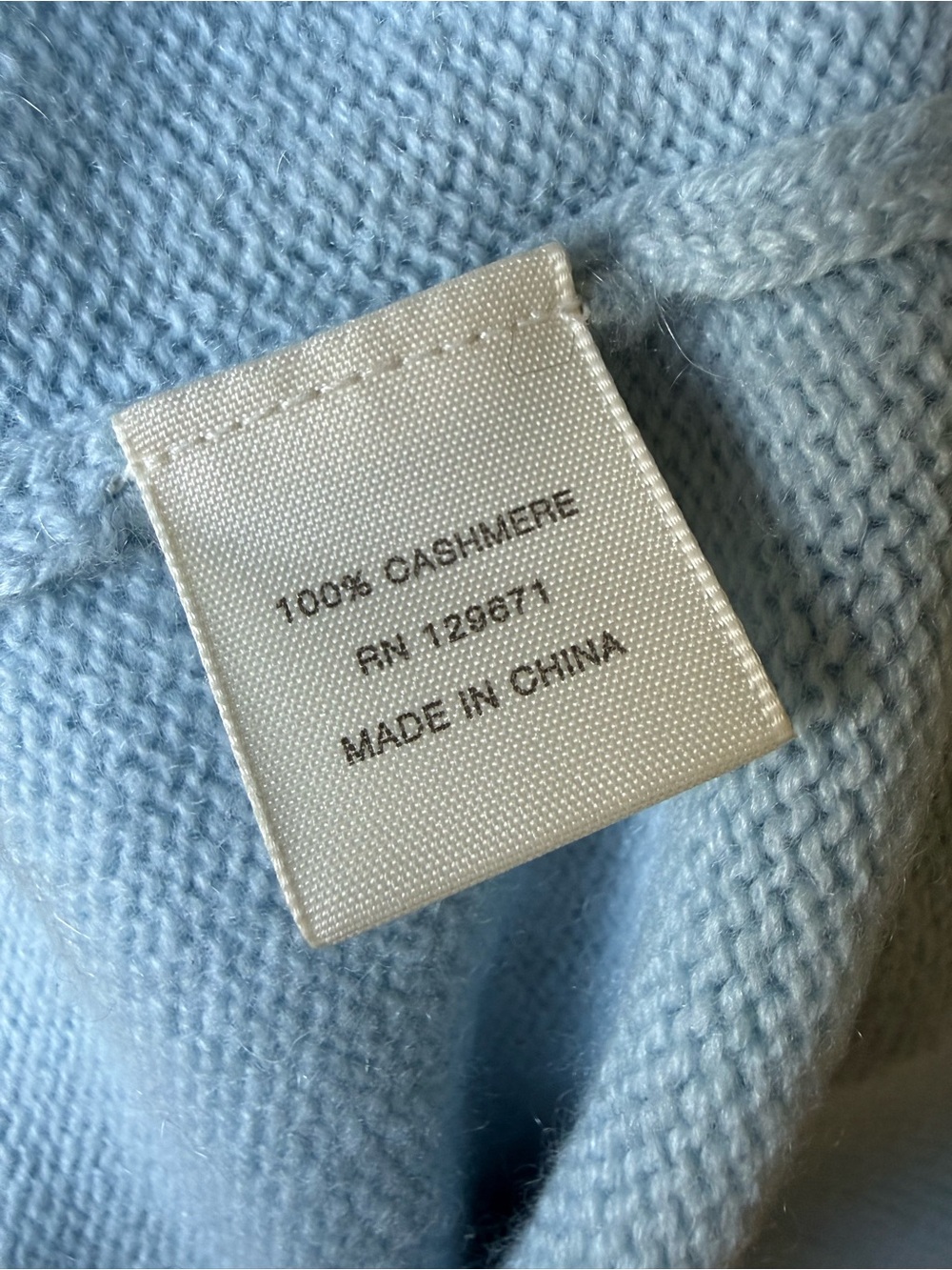 NakedCashmere Light Blue V-Neck Hooded Cashmere Sweater - Picture 6 of 7